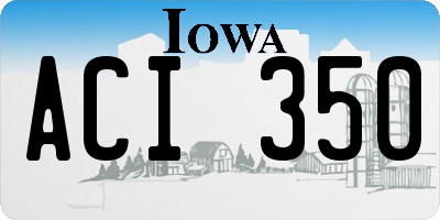 IA license plate ACI350