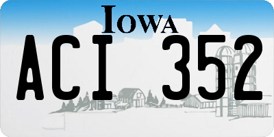 IA license plate ACI352