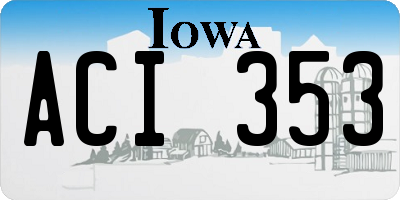 IA license plate ACI353