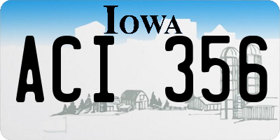 IA license plate ACI356