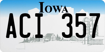 IA license plate ACI357
