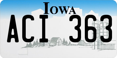 IA license plate ACI363