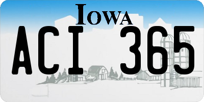 IA license plate ACI365