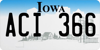 IA license plate ACI366