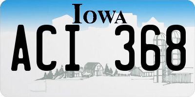 IA license plate ACI368