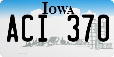 IA license plate ACI370
