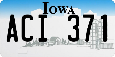 IA license plate ACI371