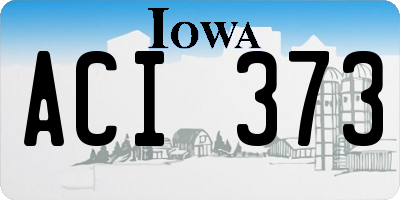 IA license plate ACI373