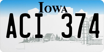 IA license plate ACI374