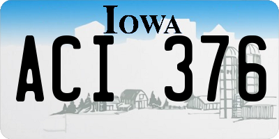 IA license plate ACI376