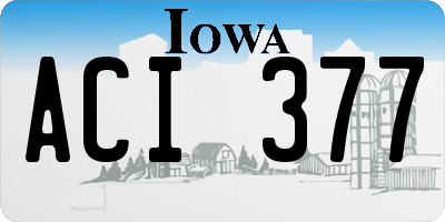 IA license plate ACI377