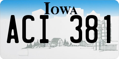 IA license plate ACI381