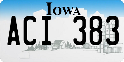 IA license plate ACI383