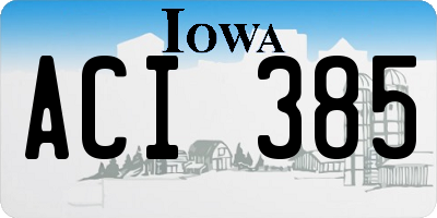 IA license plate ACI385