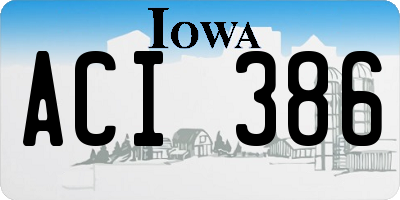 IA license plate ACI386