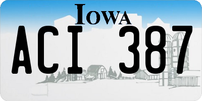 IA license plate ACI387