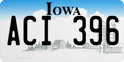 IA license plate ACI396