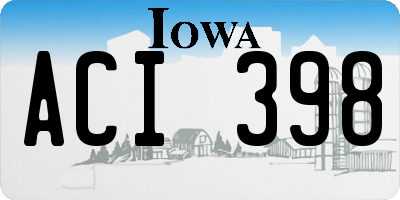 IA license plate ACI398
