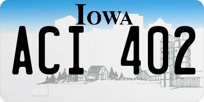 IA license plate ACI402