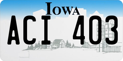 IA license plate ACI403