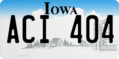 IA license plate ACI404