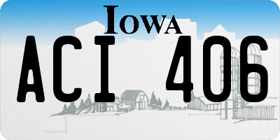 IA license plate ACI406