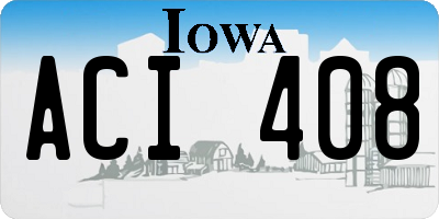 IA license plate ACI408