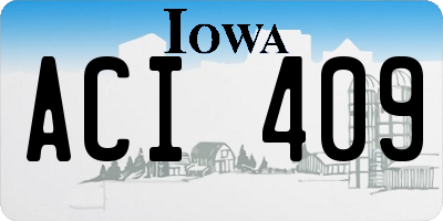 IA license plate ACI409
