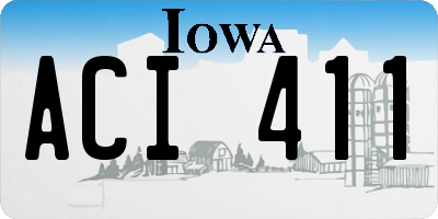 IA license plate ACI411