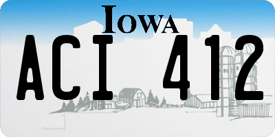IA license plate ACI412