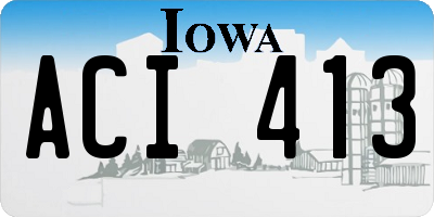 IA license plate ACI413
