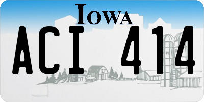 IA license plate ACI414