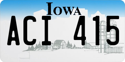 IA license plate ACI415