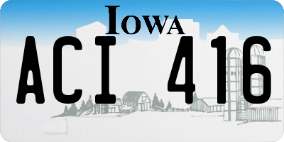 IA license plate ACI416