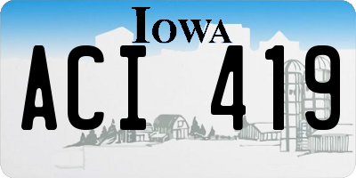 IA license plate ACI419