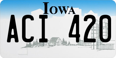 IA license plate ACI420