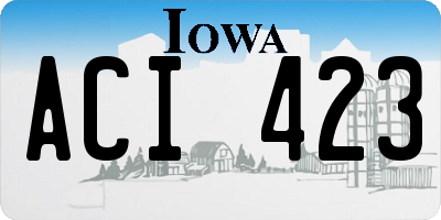 IA license plate ACI423