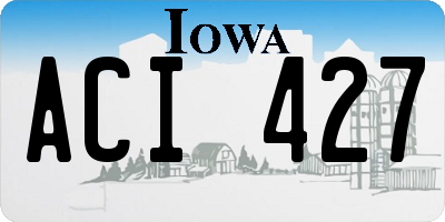 IA license plate ACI427