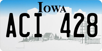 IA license plate ACI428