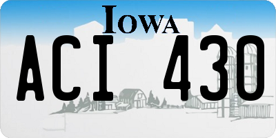 IA license plate ACI430