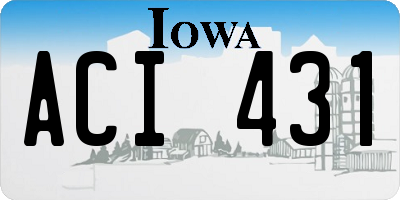 IA license plate ACI431