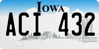 IA license plate ACI432