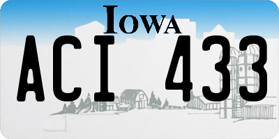 IA license plate ACI433