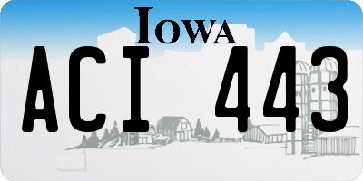 IA license plate ACI443