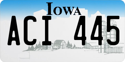 IA license plate ACI445