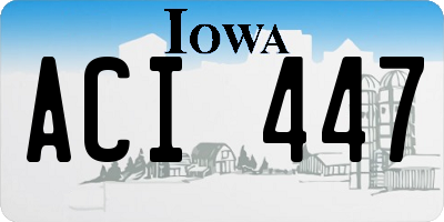 IA license plate ACI447