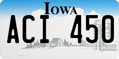 IA license plate ACI450