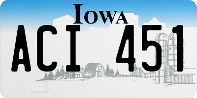 IA license plate ACI451