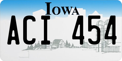 IA license plate ACI454
