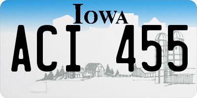 IA license plate ACI455